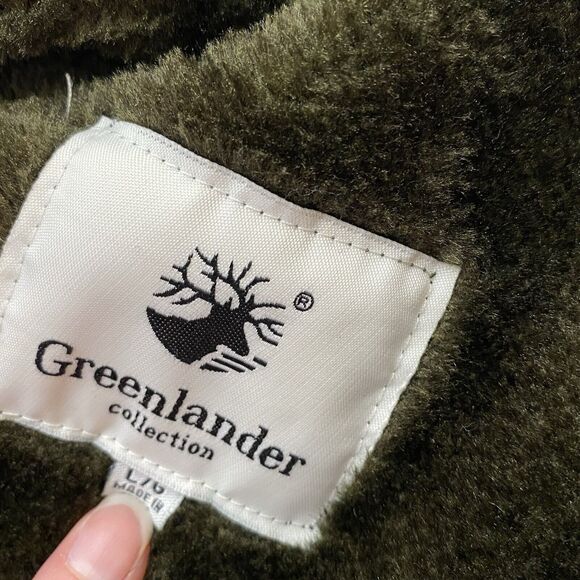 Greenlander Jacket Quilted Full Zip Snap Up Drawstring Green Coat Size Large - Picture 7 of 9